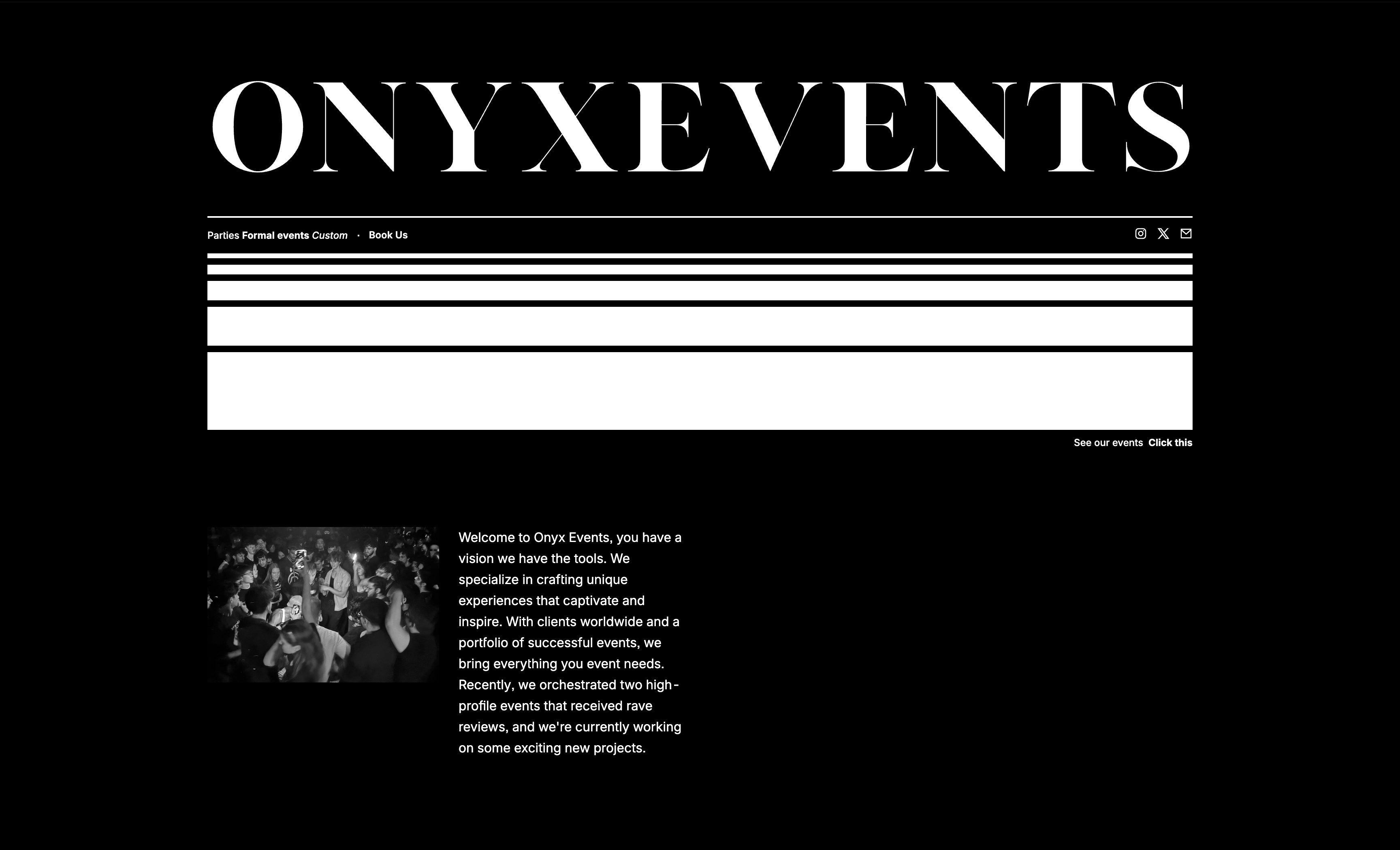 Onyx Events website